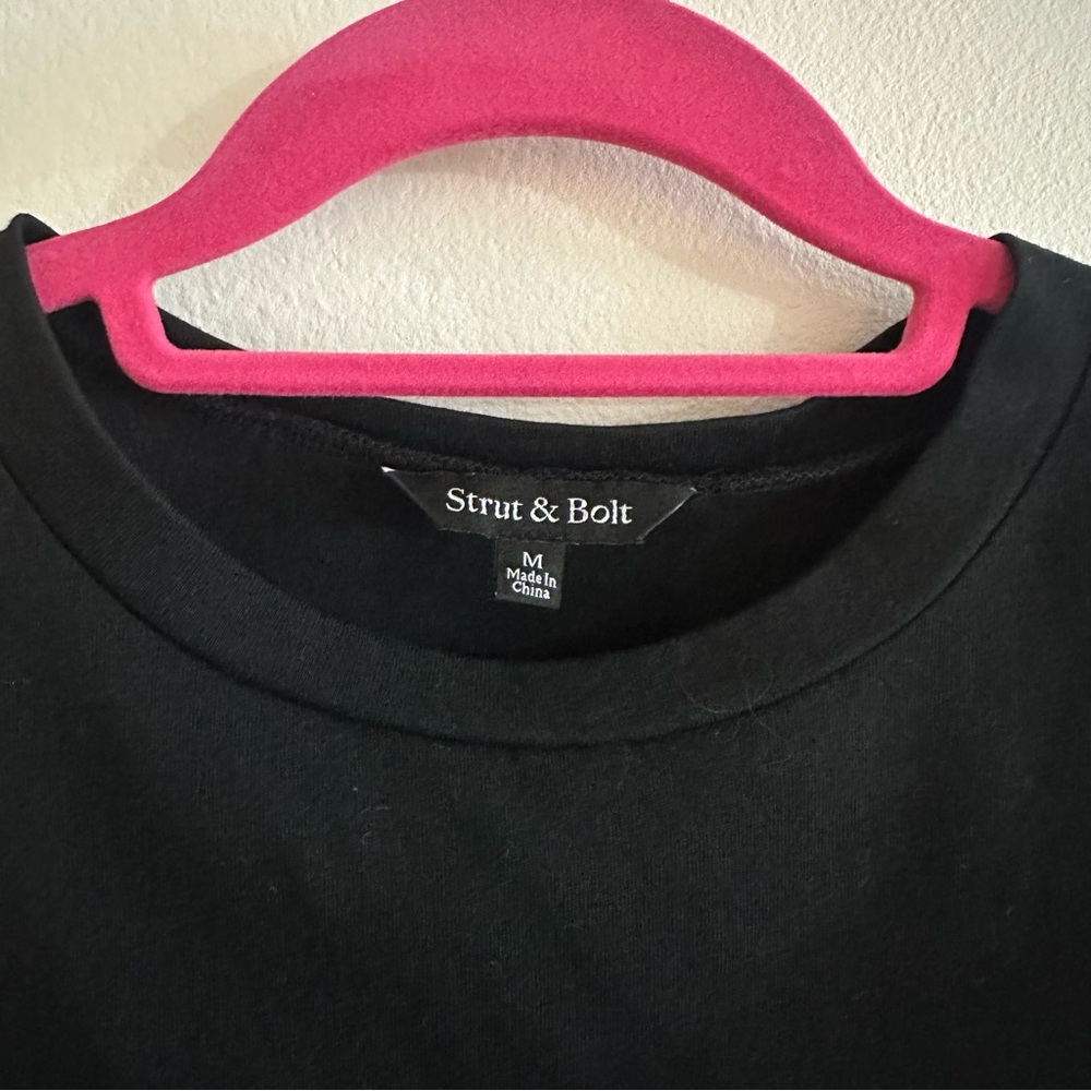 Black Poplin Ruffle Top - Picture 5 of 7